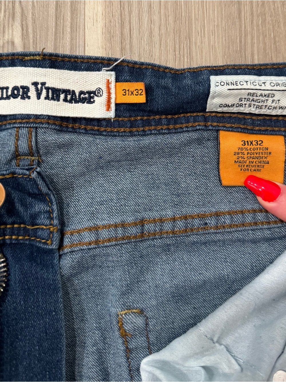 Tailor Vintage Dark Blue Straight-Leg Men's Jeans - Picture 3 of 6